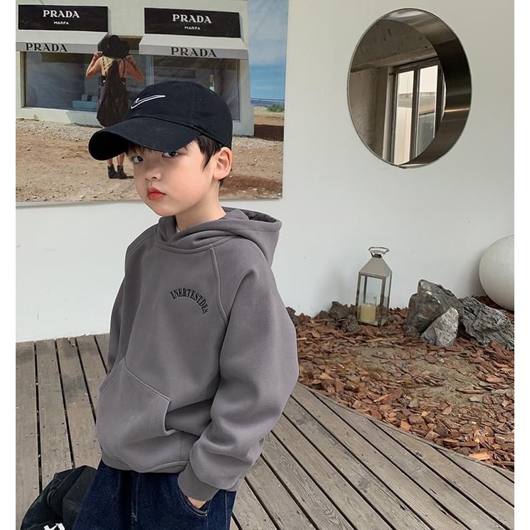 SET 3 ÁO HOODIE BÉ NỈ BÔNG 3 MÀU THÊU CHỮ NGỰC BINSHOUSE