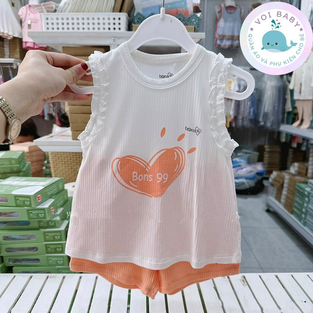 Bộ ba lỗ cho bé trai bé gái Bons99 chất modal sợi tre