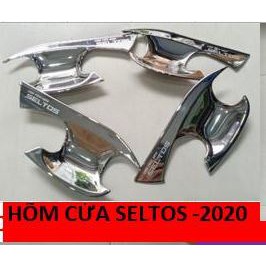 Ốp tay nắm, hõm cửa, chén cửa xe Kia Seltos 2020 mạ crom cao cấp