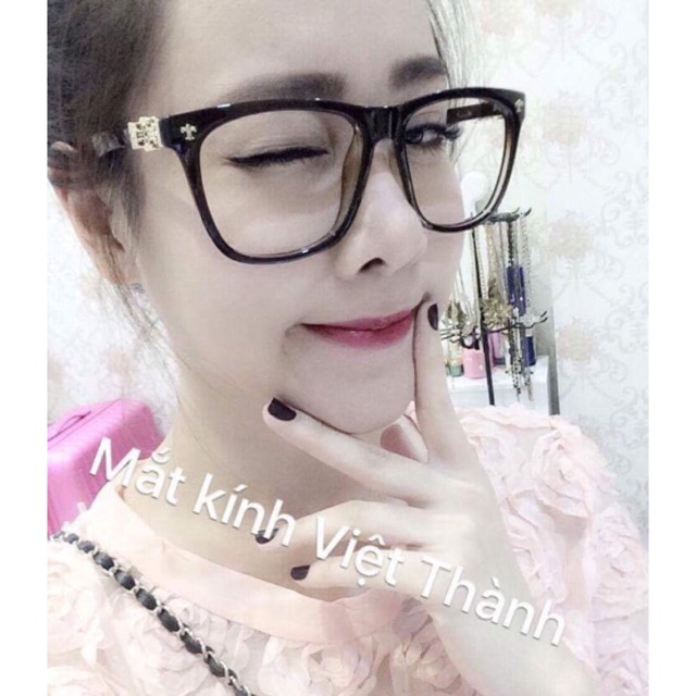 gọng Kính cận nam nữ thời trang bản to ngố giả cận Helen tiktok hottrend nhận làm kính có độ cận viễn loạn theo yêu cầu
