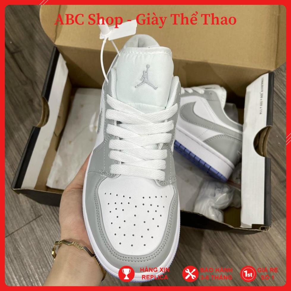 [FreeShip+ Hàng Xịn] Giày Jordan xám trắng thấp cổ cao cấp , Giầy JD1 xám trắng thấp Full box