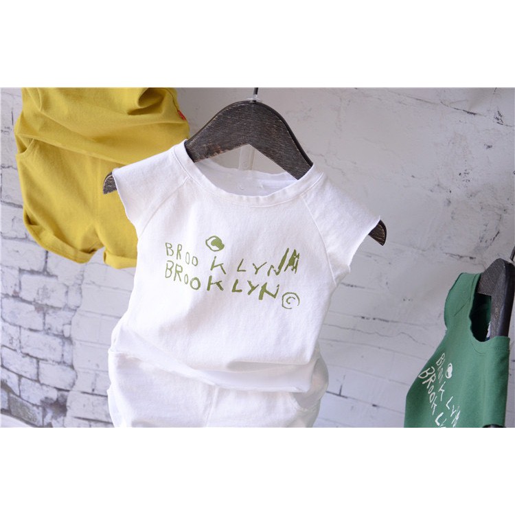 Bộ cotton đũi sát nách mềm mát đáng yêu cho bé trai bé gái