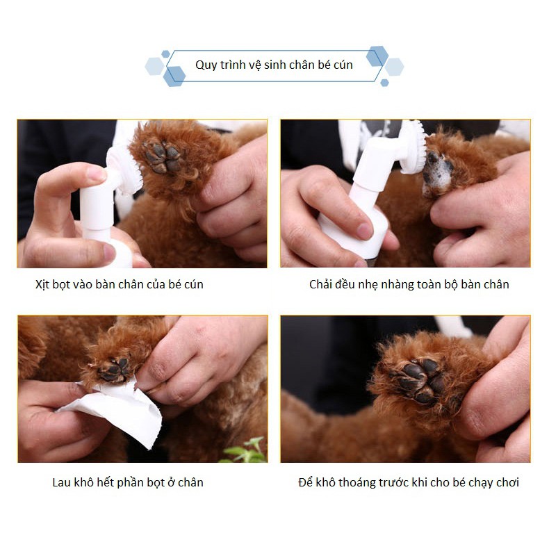 Bình xịt rửa vệ sinh chân Paw-Care cho cún Poodle, Corgi, Pom, Husky, Phốc | Bossdog