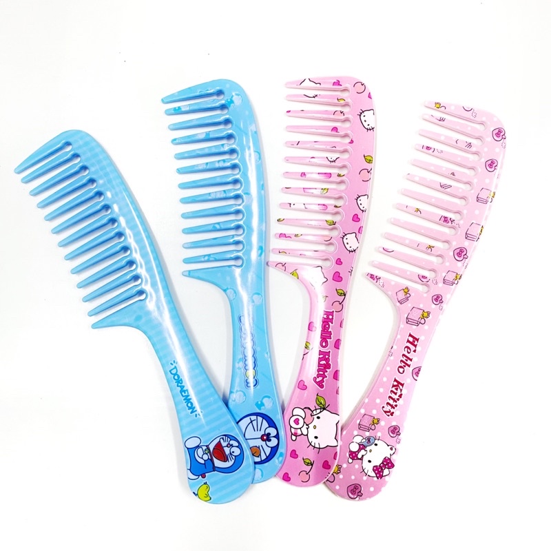 Lược chải tóc rối răng thưa hình Doremon và Hello Kitty