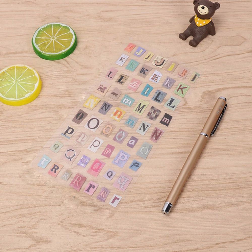 Miếng dán trang trí sổ tay/album hình chữ cái tiếng anh dễ thương DIY ELEGANT81