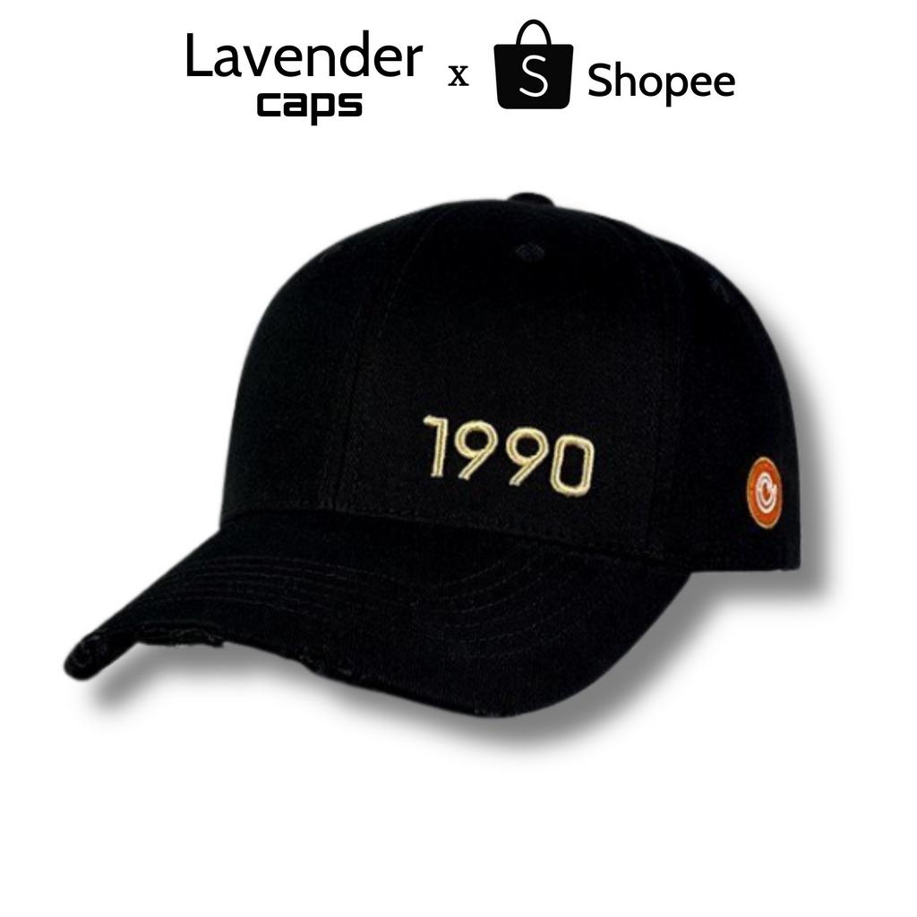 Nón kết Mũ lưỡi trai đen 1990 logo thêu dành cho nam nữ Free size
