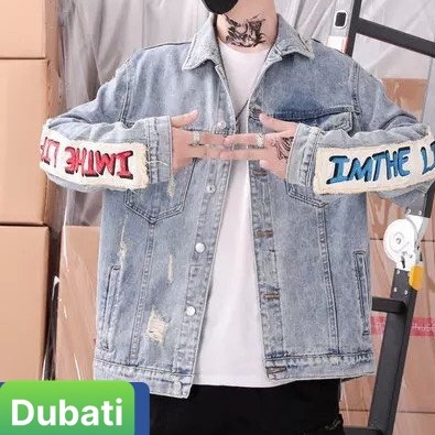 ÁO KHOÁC JEAN NAM CHẤT BÒ XANH  CHỨ STRANGE SIÊU HOT TREND CAO CẤP-DUBATI FASHION