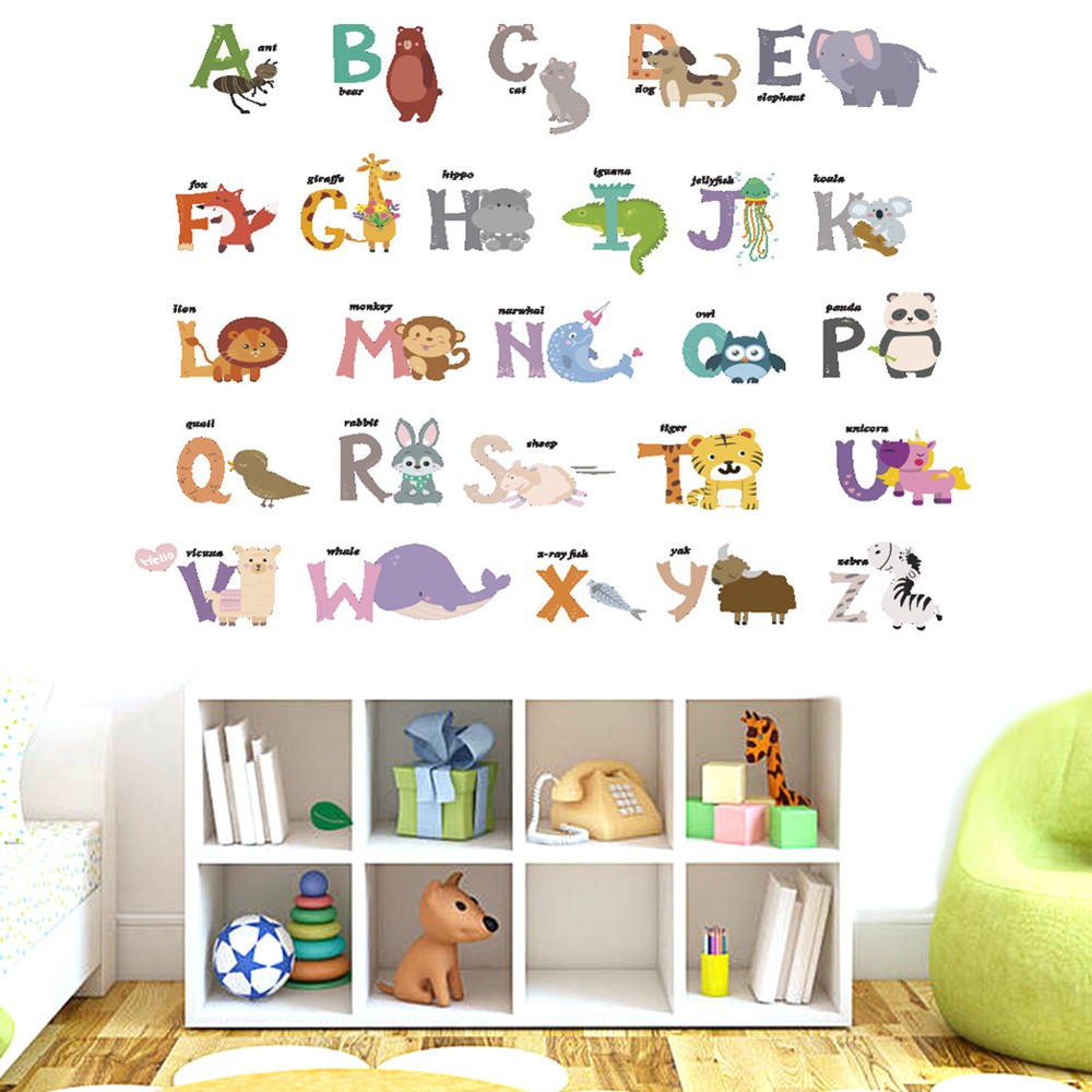 EPOCH Miếng Dán Tường Trang Trí 26 Chữ Cái Tiếng Anh Độc Đáo