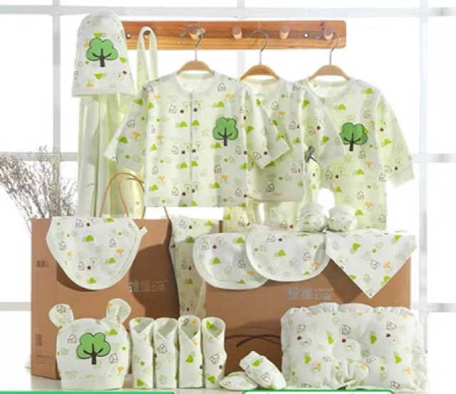 SET ĐỒ SƠ SINH QUÀ TẶNG CHO BÉ, QUÀ TẶNG SƠ SINH 100% cotton cao cấp xuất Hàn 18.21.24.26 chi tiết