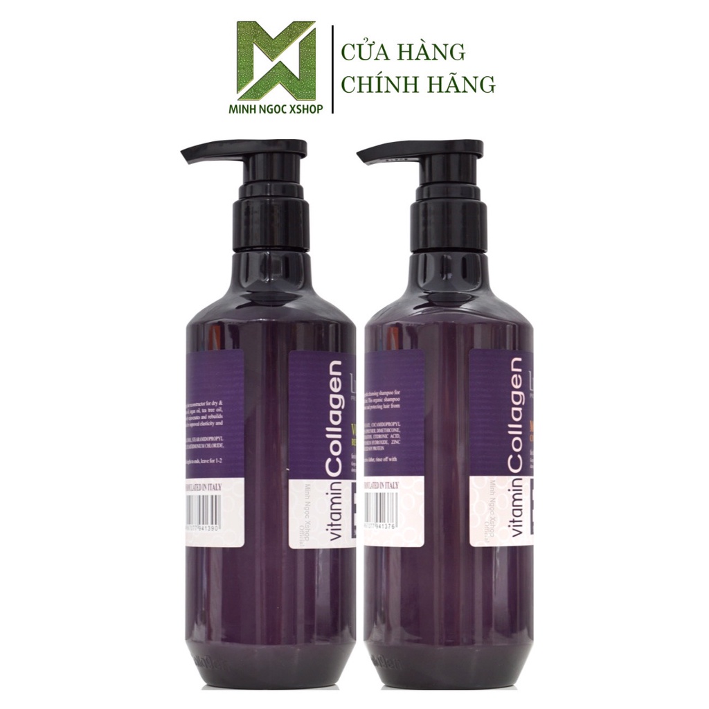 Dầu gội xả phục hồi chống gãy rụng tóc Lusstaly Vitamin E Collagen 500ML