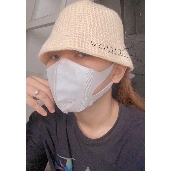 Nón len móc bucket nữ vintage cao cấp