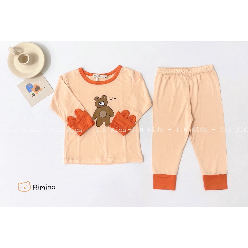 Bộ Dài Tay Thun Lạnh Con Gấu Cho Bé trai/Bé gái