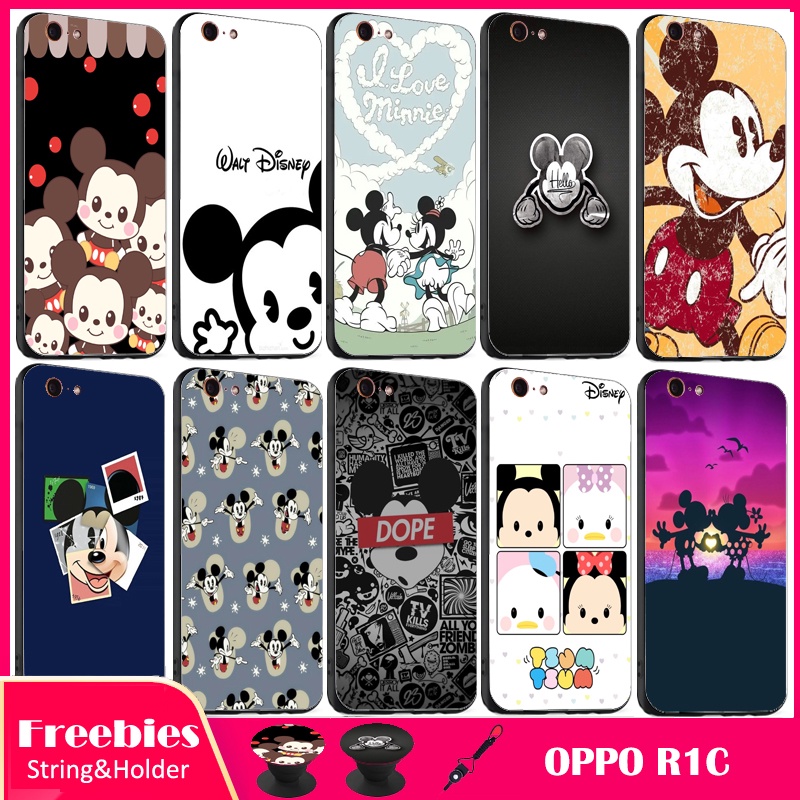 Ốp Điện Thoại Silicon Mềm Hình Mickey Và Minnie Có Dây Đeo Cho OPPO R1C/R8207/R1X