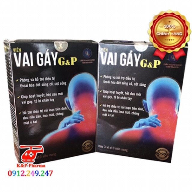 ✅ Viên Vai Gáy G&P | Hỗ trợ giảm thoái hóa đốt sống cổ, cột sống, hết đau mỏi vai gáy, bồi bổ khí huyết | Vai Gáy GP