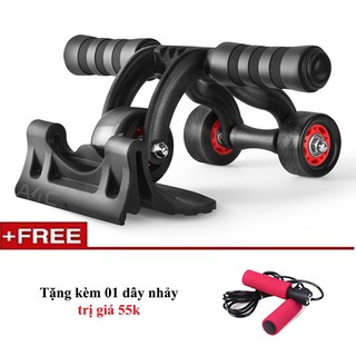 Con lăn 3 bánh tặng dây nhảy thể dục