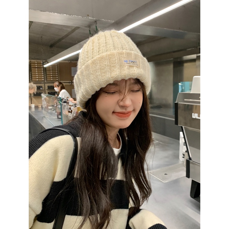 Mũ Len Dày Dặn Giữ Ấm Mùa Thu Đông Phong Cách Nhật Bản Cho Bà