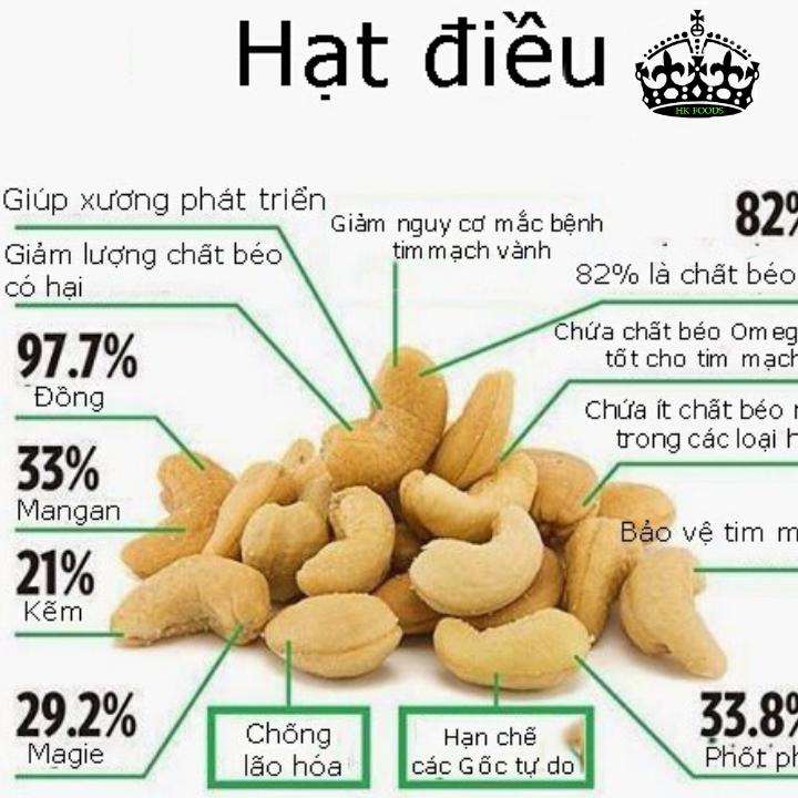 500g hạt điều tách lụa size lớn, hạt thơm không vụn, Hóa đơn 199k tặng vỉ kẹo xyliton