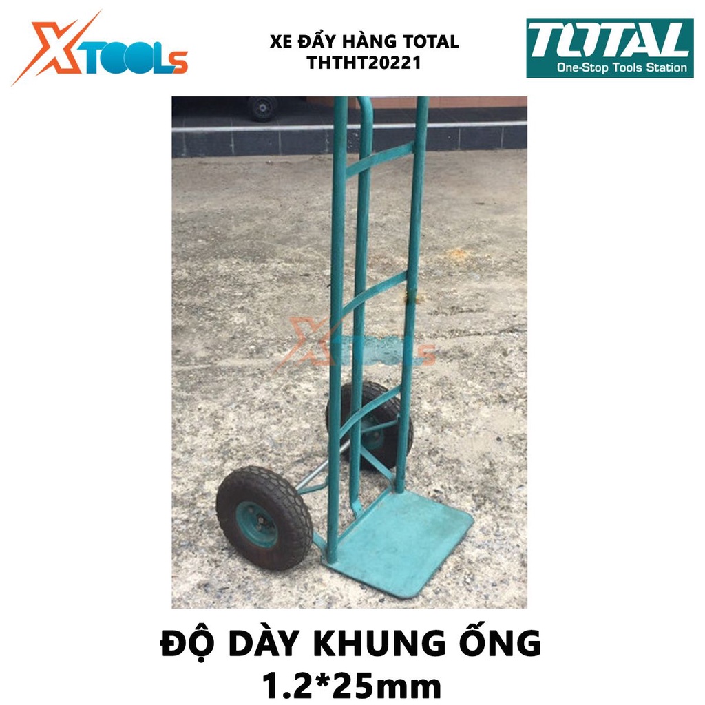 Xe đẩy hàng bằng tay TOTAL THTHT20221 | xe kéo hàng Khả năng tải: 150kg Độ dày khung ống: 1.2*25mm Độ dày tấm thép: 3.5m