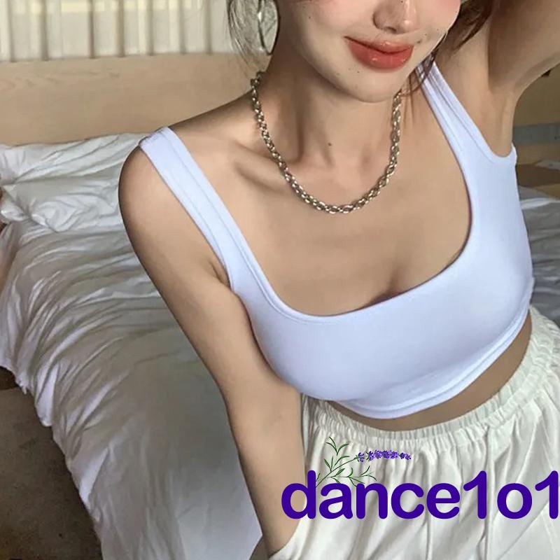 Áo ba lỗ cổ vuông màu trơn đơn giản thời trang cho nữ