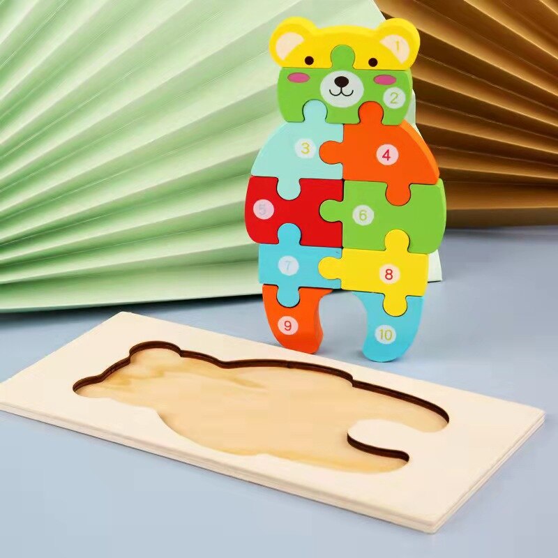 Đồ chơi trẻ em Lắp Ráp Khủng Long Bằng Gỗ Theo Phương Pháp Montessori Dành Cho Bé 2 Tuổi