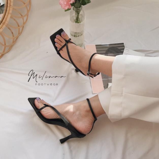 Sandal kẹp xỏ ngón  CAO GÓT NỮ KẸP DÂY MÃNH VÒNG CỔ KHOÁ GÀI  Giày dép xinh Mys