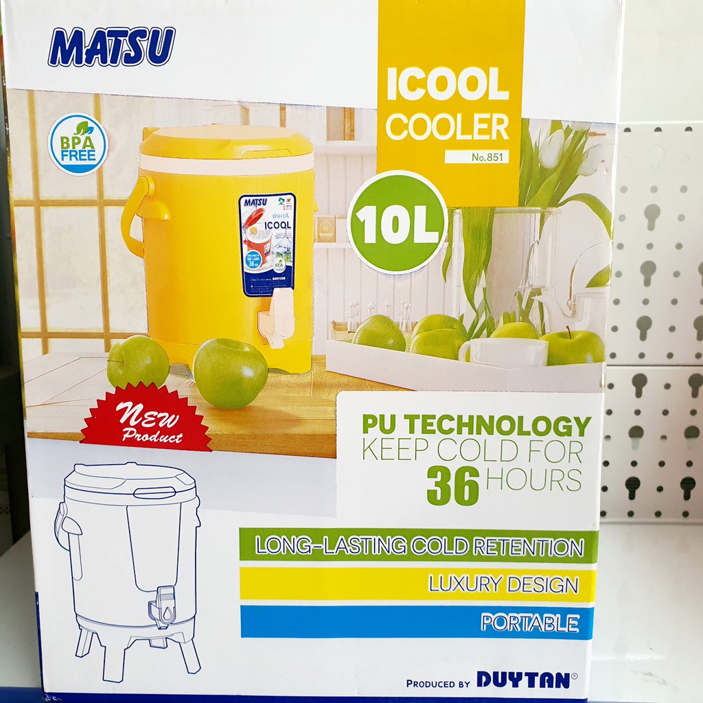 Bình Đá Icool Duy Tân Tùy Chọn kích thước 10L (QUÀ TẶNG TỪ MOTUL)Màu Ngẫu Nhiên khả năng chịu nhiệt, chịu lực cao