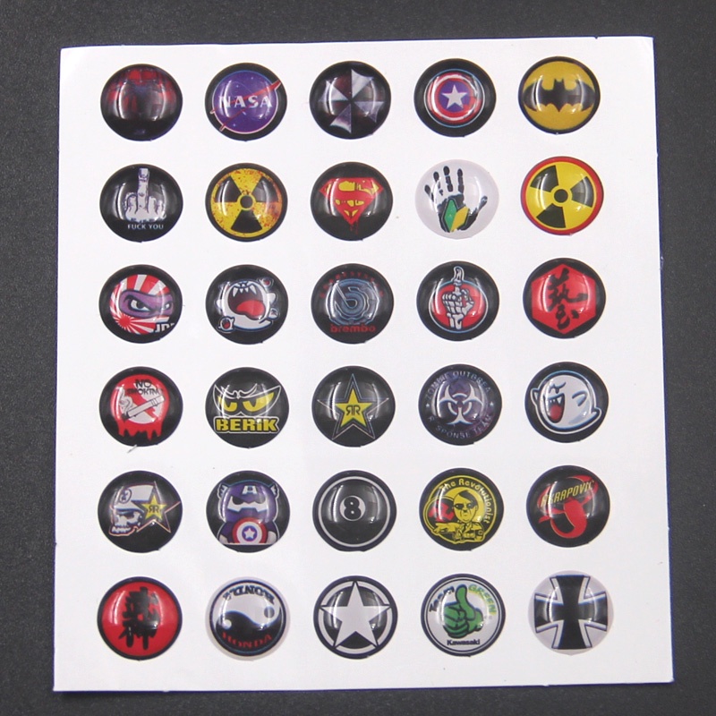 30 Miếng Dán Hình Mái Vòm Nhỏ 3D Trang Trí Xe Mô Tô