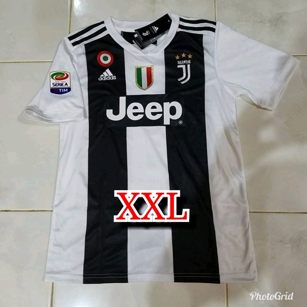 Áo Thun Thể Thao Juventus Juve Home Jersey Size Lớn Xxl Plus Fullpatch 2018 2019