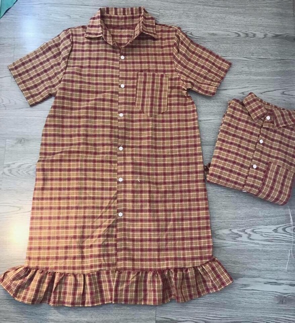 Váy kẻ nâu siêu hot | BigBuy360 - bigbuy360.vn