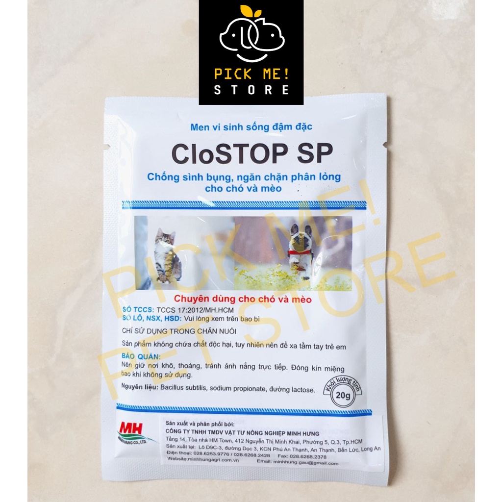 CloStop SP 20g Men Tiêu Hóa Vi Sinh Sống Đậm Đặc - Chuyên Dùng Cho Chó Mèo