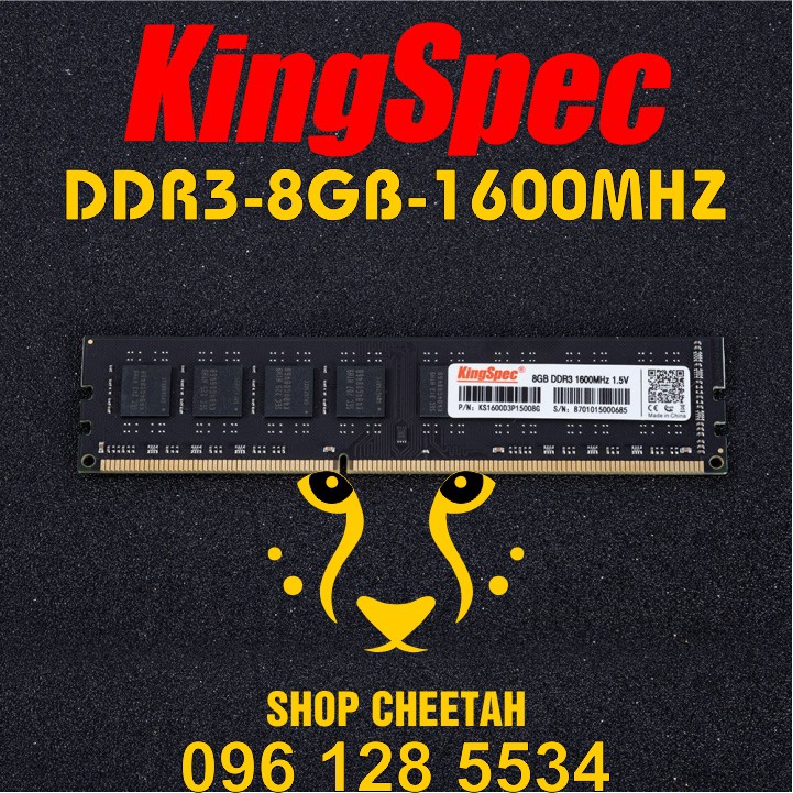 Ram KingSpec DDR3-4GB/8GB-1600MHz cho PC – CHÍNH HÃNG KingSpec – Bảo hành 3 năm