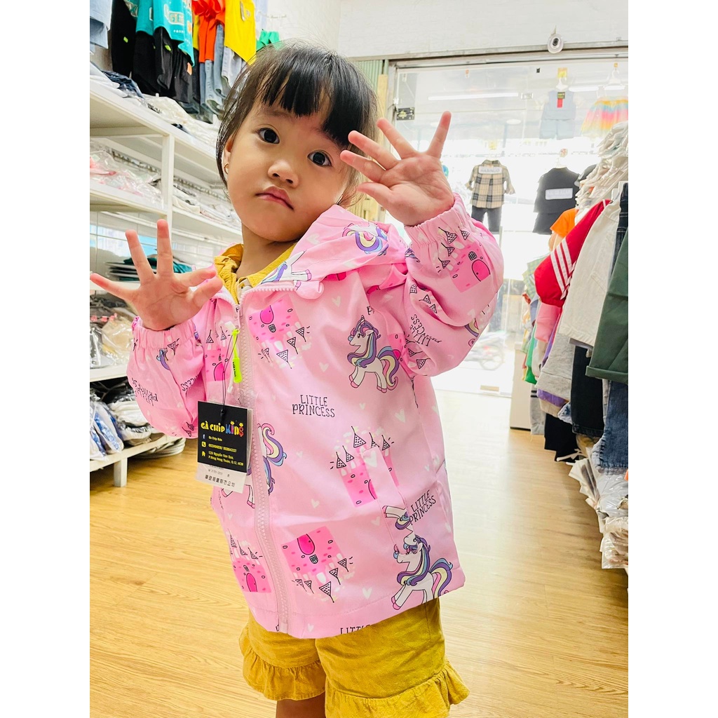 Áo khoác bé gái,áo gió cho bé,Áo đi nắng dễ thương,áo khoác cute bé gái