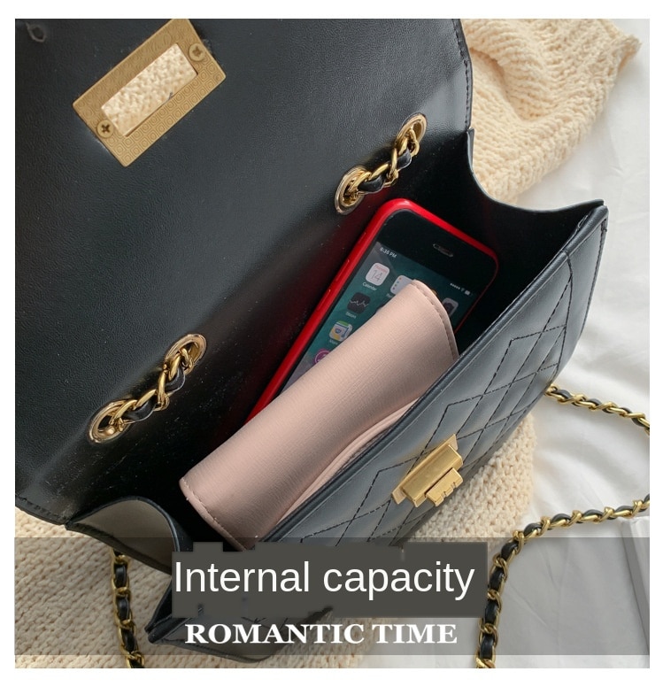 Túi Đeo Vai Hình Vuông Cỡ Nhỏ Phối Dây Đeo Sợi Xích Thời Trang Dễ Phối Đồ