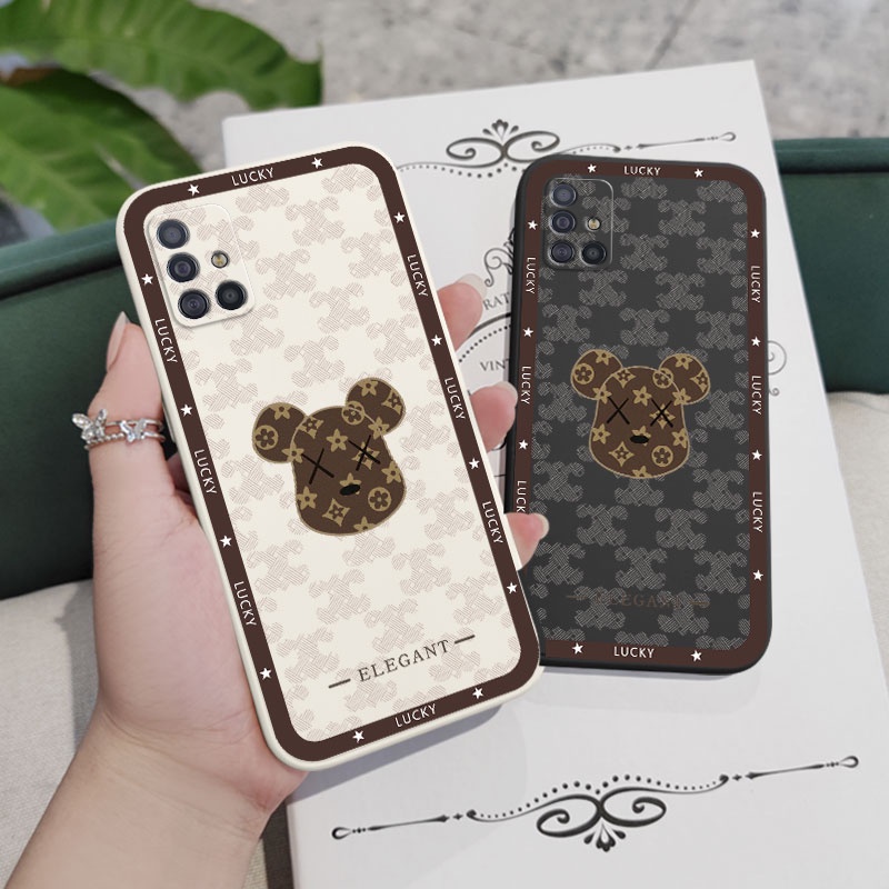 Ốp Điện Thoại Silicon Dẻo Họa Tiết Chú Gấu Tai To Dễ Thương Cho Samsung Galaxy A71 A51 4G A21S A31 A41