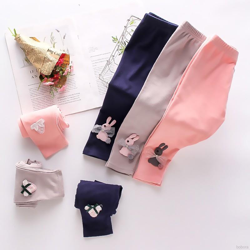 BOBORA Quần Legging Cotton Lưng Thun Cho Bé Gái (2-6 Tuổi)