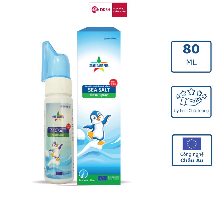 Dung dịch vệ sinh mũi cho trẻ em sea salt STAR DANAPHA 80ML