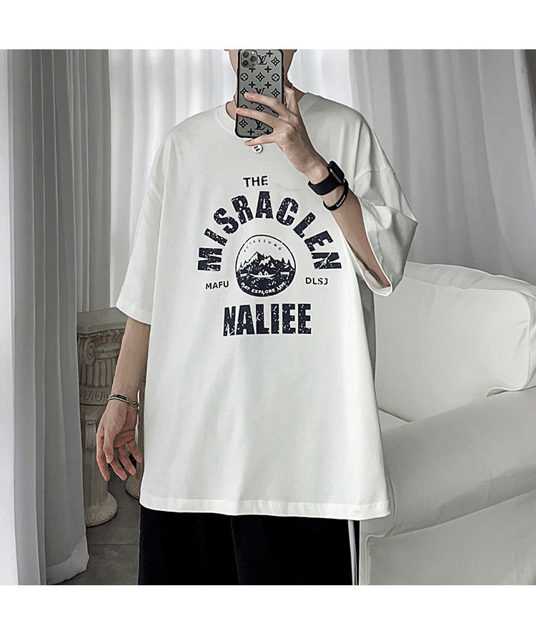 Áo thun tay ngắn dáng rộng size S-5XL phong cách Hàn Quốc trẻ trung dành cho nam