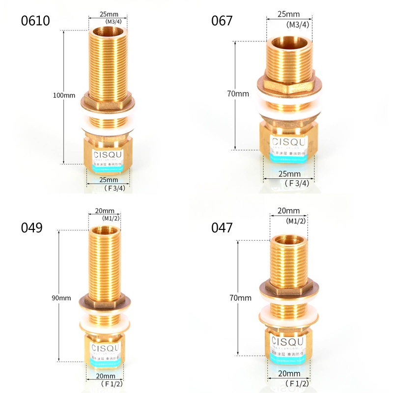 Đầu Nối Ống Nước 1 / 2 &quot;3 / 4&quot; Bằng Đồng Thau Tiện Dụng