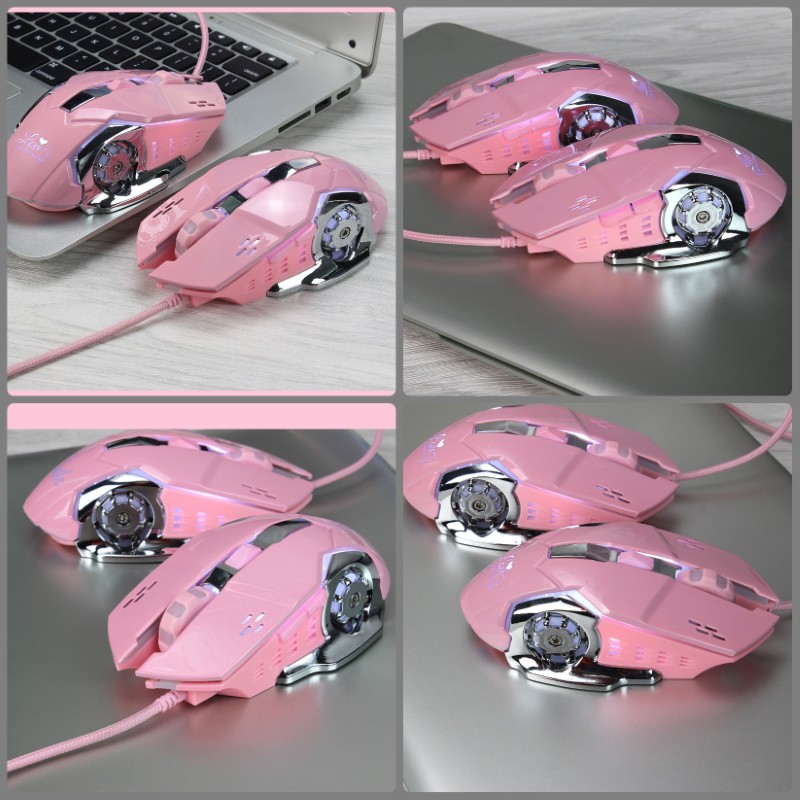 Chuột LED 3200 DPI Gaming Mouse X500 Pink