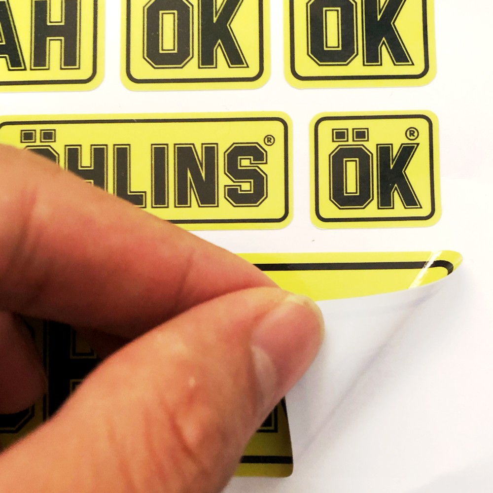 17 Tem Dán Xe Máy Ohlins - Tem Ohlins, Tem Xe Máy, Team Dán Xe Máy, Decal Xe Máy, Sticker Dán Xe - Khổ A4 Chống Thấm