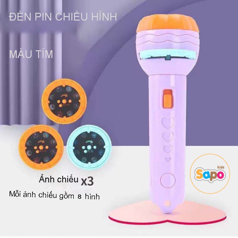Đèn pin chiếu hình cho bé,đèn chiếu hình thông minh 80 hình cho bé sapo kids