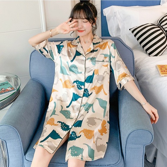Đầm Ngủ Lụa Dễ Thương  Đầm Mặc Nhà Lụa Băng IVY133