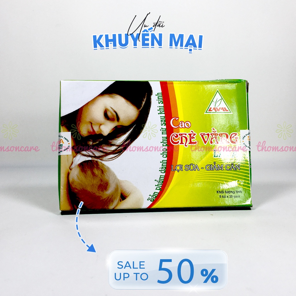 Cao chè vằng lợi sữa cho mẹ sau sinh Lava Hộp 5 gói lá vằng giảm cân, hạ mỡ máu, tăng sữa mẹ