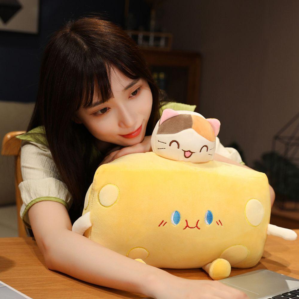 Gối Ôm Nhồi Bông Mềm Mại Hình Phô Mai Đáng Yêu Dành Cho Trẻ