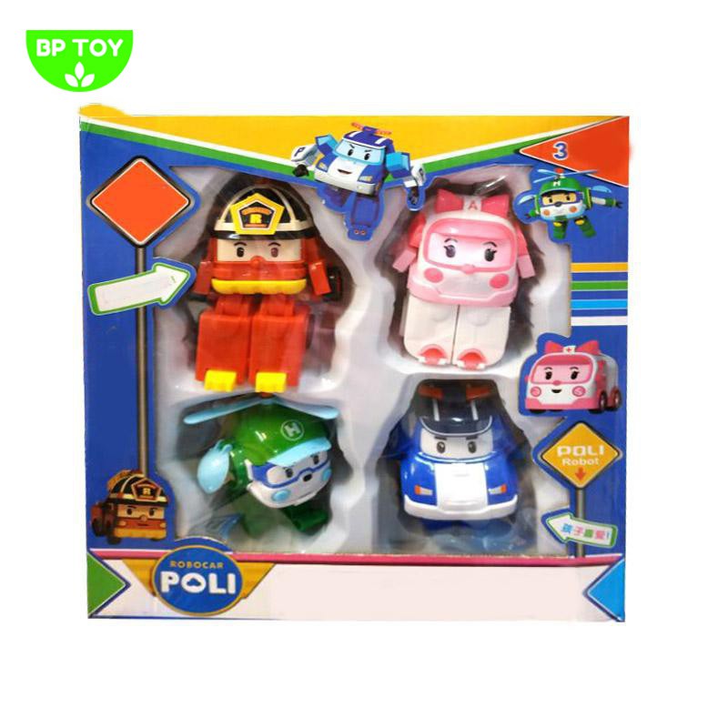 Hộp đồ chơi 4 xe biệt đội biến hình 2 trong 1 Robocar Poli siêu thú vị dành tặng bé yêu