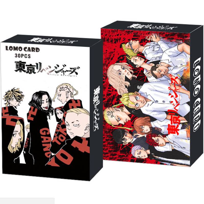 Hộp 30 lomo card Japanese Anime Tokyo Revengers Sano Manjirou Hanagaki Takemichi Tachibana Hinata Kawata Souta LOMO Card Mini Postcard Message Card Cosplay For Fans Supplies