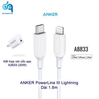 Cáp anker powerline iii usb-c ra lightning - a8833 - dài 1.8 m
