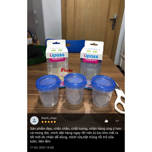 Combo 6 Cốc Trữ Sữa/ Trữ Đồ Ăn 180ml Upass Thái Lan