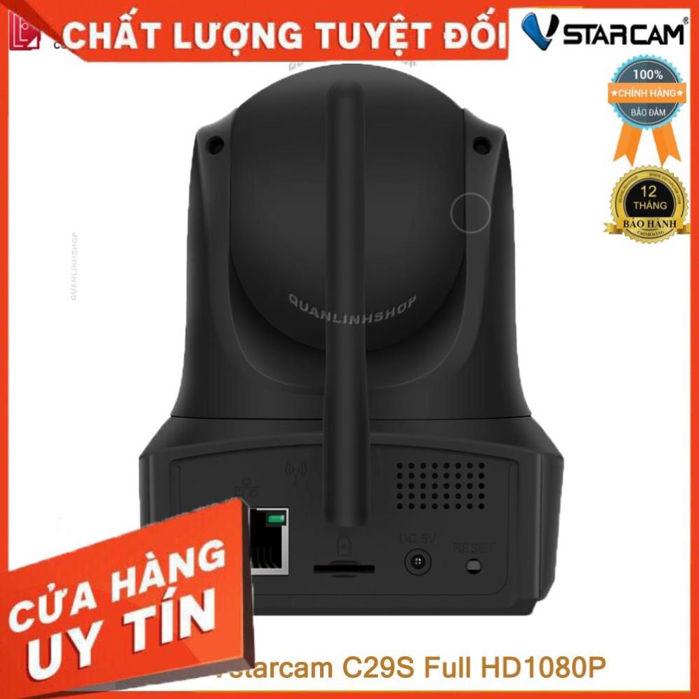 (giá khai trương) Camera IP Wifi hồng ngoại Vstarcam C29s Full HD 1080P 2MP màu đen kèm thẻ 64GB Class 10