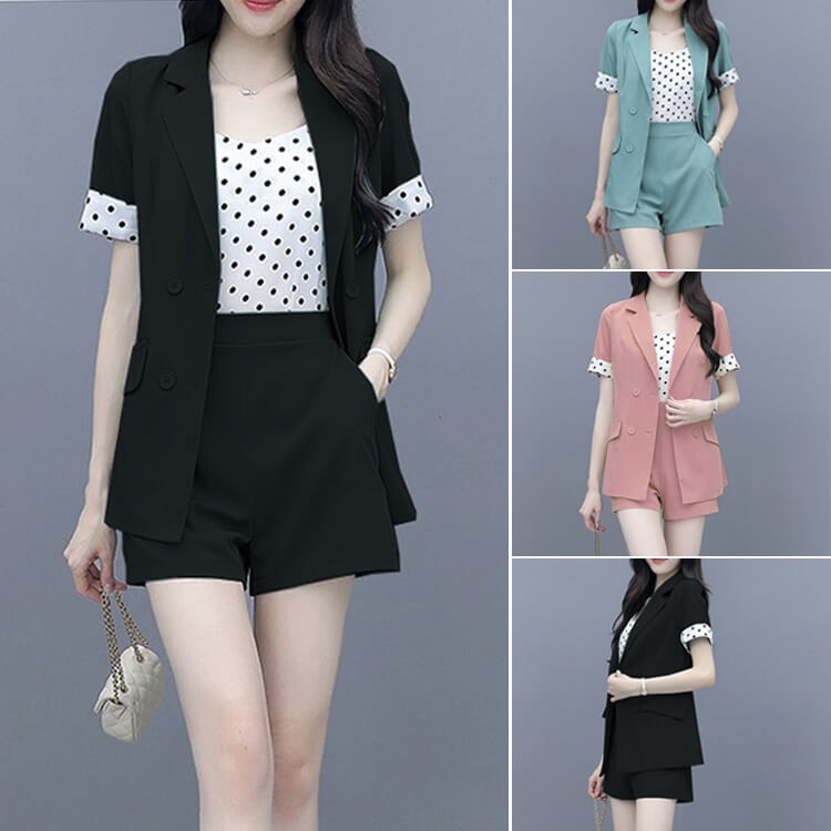 Bộ vest short 3 món phối bi MSP270